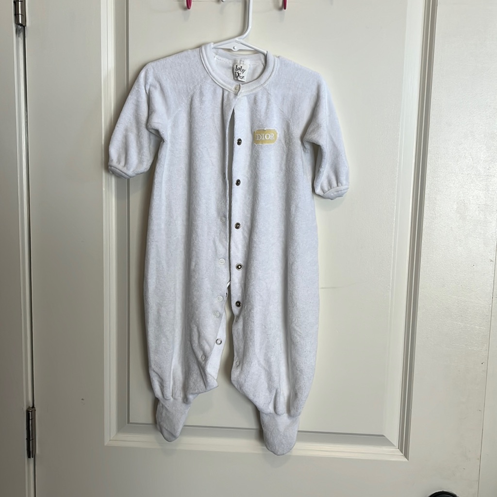 Baby Dior White Terrycloth Onesie!